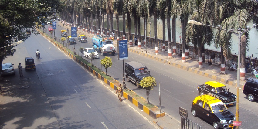 View of the Bandra-Worli Sea Link road, with the tree busy road