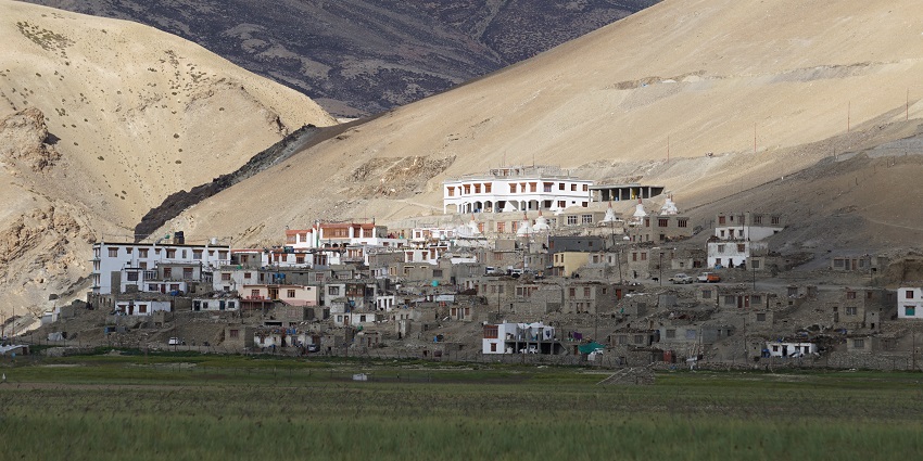 An Ancient Korzok Monastery overlooking Tso Moriri Lake, known for its serene ambience.