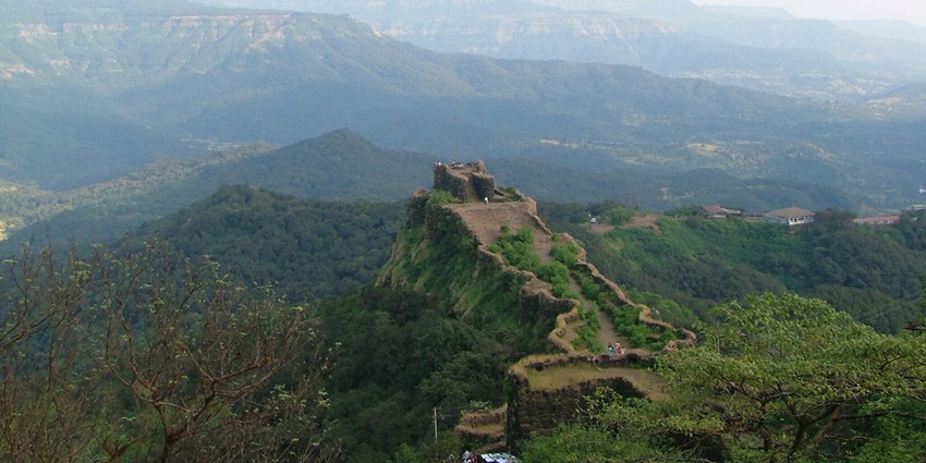 View of Navra-Navri Ridge, a rocky mountain formation in Maharashtra, India.