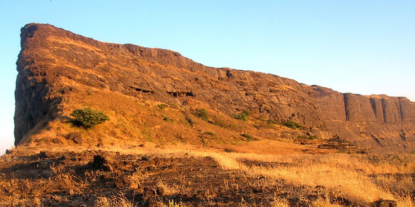 A view of Construction ruins at Alang Fort, highlighting its historical architecture.