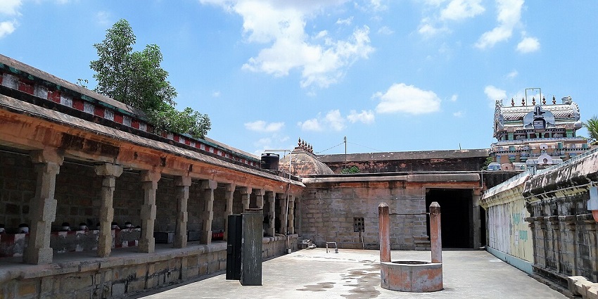 The temple is on a land covering 1.5 acres with a five tier Rajagopuram facing east