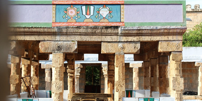 Carving at Thiruvellarai Temple situated in Trichy City amidst the beautiful setting of Tamil naud
