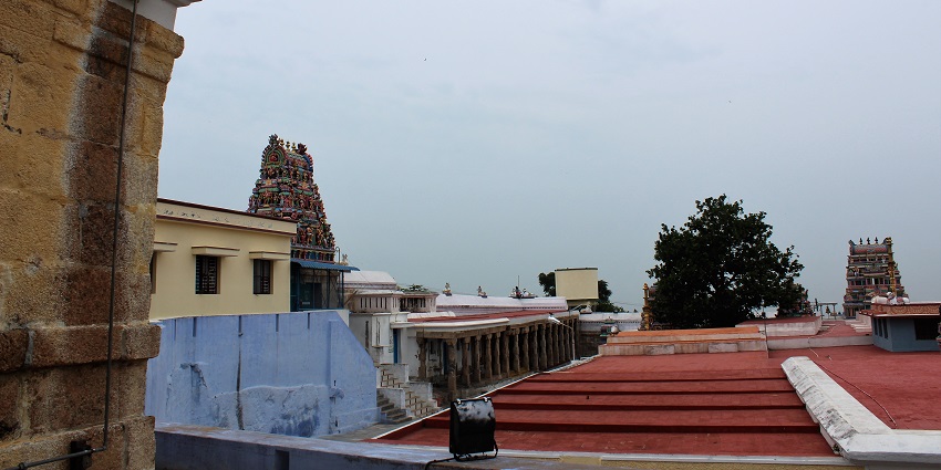 The picture of the Tiruchengode temple located on the hills of Tiruchengode.