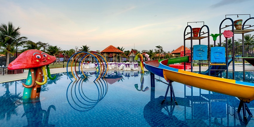 Explore the fun-filled Water slides at Blue Lagoon Water Park.