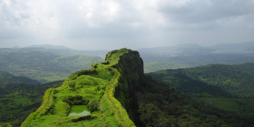 A picture of Lohagad Fort, a prominent trekking spot.