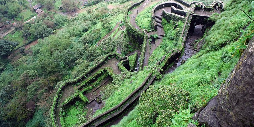 Lohagad Fort, a historical site, is quite popular for its scenic views and lush greenery.
