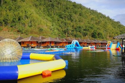 A vibrant view of Lohegaon Water Park among villages, which tends to be peaceful and calm.