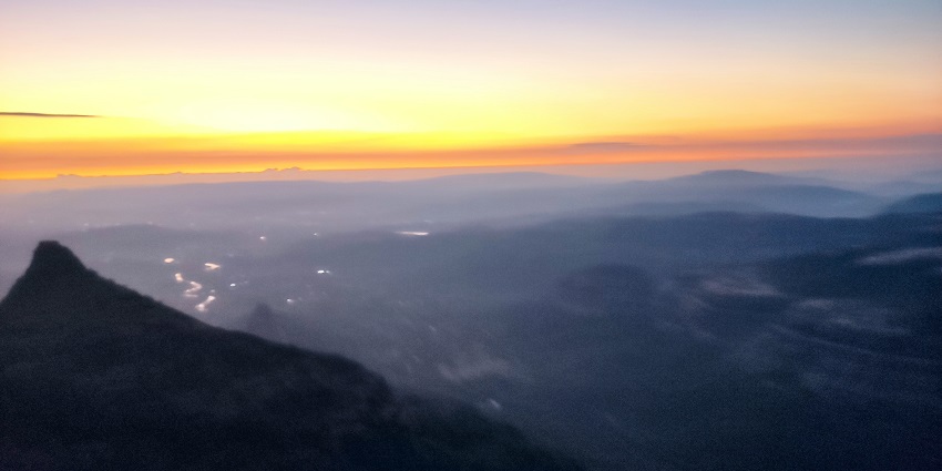 View from Lonavala's Lions Point, a popular hill station in Maharashtra, India.
