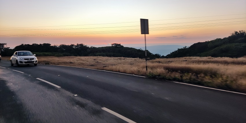 Stunning view from highway at Lonavala, a popular hill station near Mumbai in May.