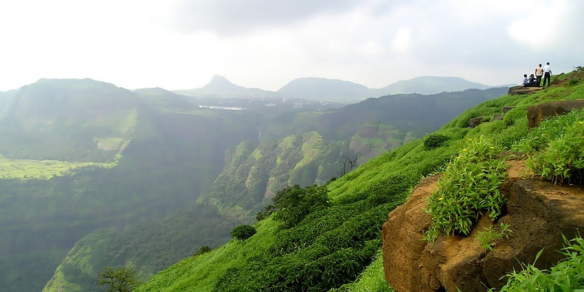 View of the lush green valleys in Lonavala, a popular place to visit in December near Pune.