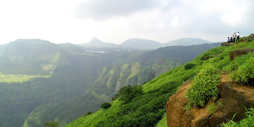 The view of the sky and valleys during the daytime, perfect for camping in Maharashtra.