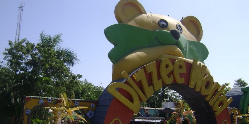 A colourful view of MGM Dizzee World entrance made to attract tourists from all around.