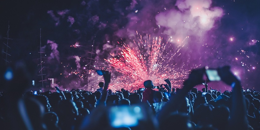 Amazing view of the fireworks during the New Year celebrations