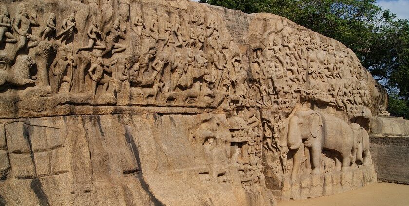 Mahabalipuram Caves feature intricate rock-cut temples and ancient carvings.