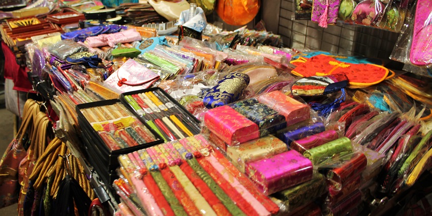 An image of local goods offered near a temple in Kolhapur for shopping
