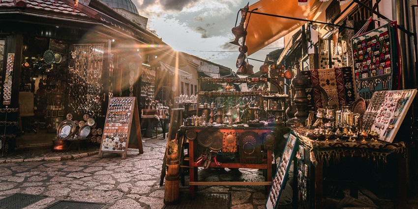Panaromic image of the market selling different itmes in the city