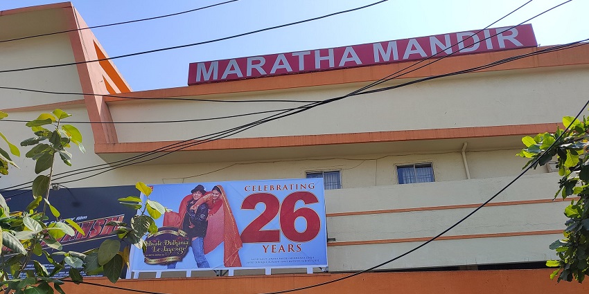 An image of Maratha Mandir - one of the best places to visit in Mumbai for couples.