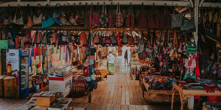 Panoramic image of the beautiful market and having sale of various of stock items