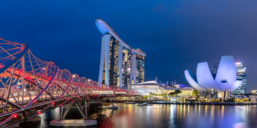 A view of The Marina Bay Sands, Singapore, one of the best casinos in the world.