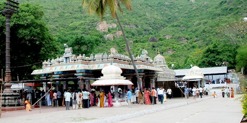 A view of the Marudamalai Murugan Temple, one of the renowned Murugan temples.