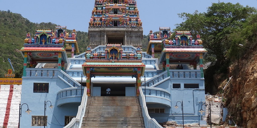 Panoramic view of Marudamalai Lord Murugan Temple in Coimbatore, Tamil Nadu