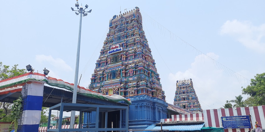 View of Marundeeswarar Temple in ECR, Thiruvanmiyur for travellers and devotees