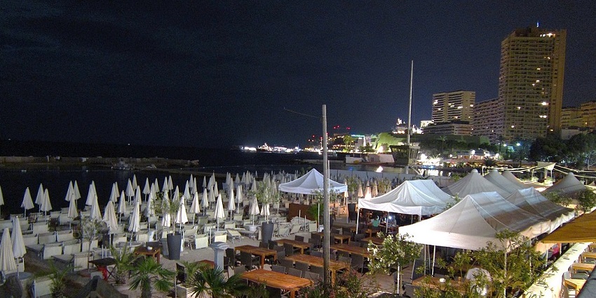Top view of a celebration setup at Marve Beach, one of the best spots for a beach party in Mumbai
