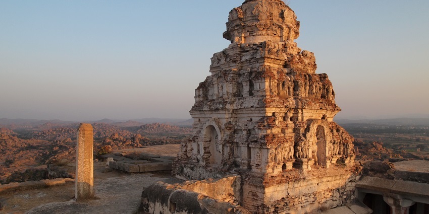 Matanga Hill, a sacred Hospet tourist place, offers stunning views of the ancient Hampi ruins.