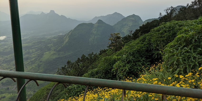 Scenic view from Monkey Point at Matheran, showcasing the beauty of the surroundings.