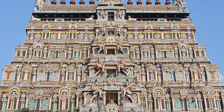 A breathtaking view of a temple near Vaitheeswaran Temple for travellers to explore.