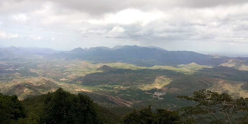 A scenic landscape view of the famous Meghamalai Wildlife Sanctuary in TamilNadu