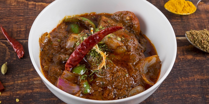 Close up view of kadai chicken served at this restaurant, one of the best restaurants in Nellore