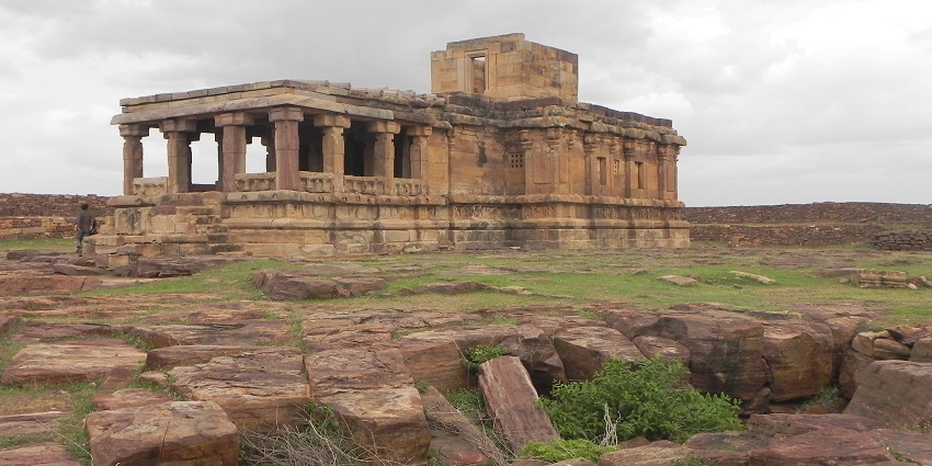 A glimpse of the Meguti Jain Temple, one of the famous places to visit in Aihole.