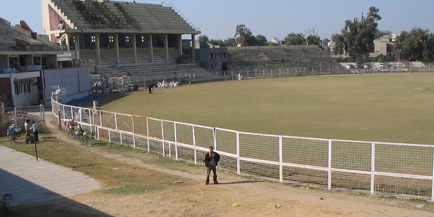 Empty stands at the Mohan Kumar Mangalam Stadium in Bokaro Steel City of Jharkhand.
