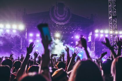 A vibrant shot of people enjoying one of Mumbai's music festivals.