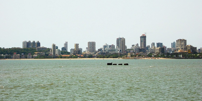 The vibrant Mumbai skyline with tall buildings, one of the famous places near Maharashtra.