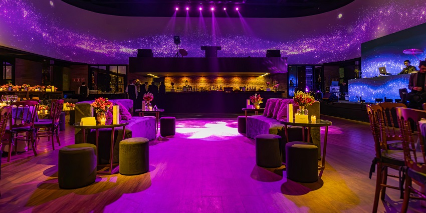 Neon lights in the restaurant reflecting charm of the Connaught place nightlife