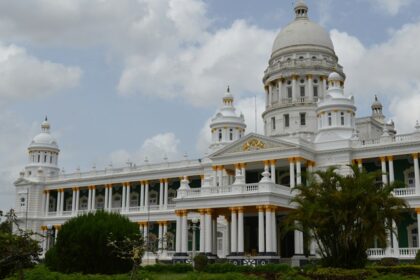 A glimpse of a majestic monument in shades of white elegantly nestled in Karnataka.