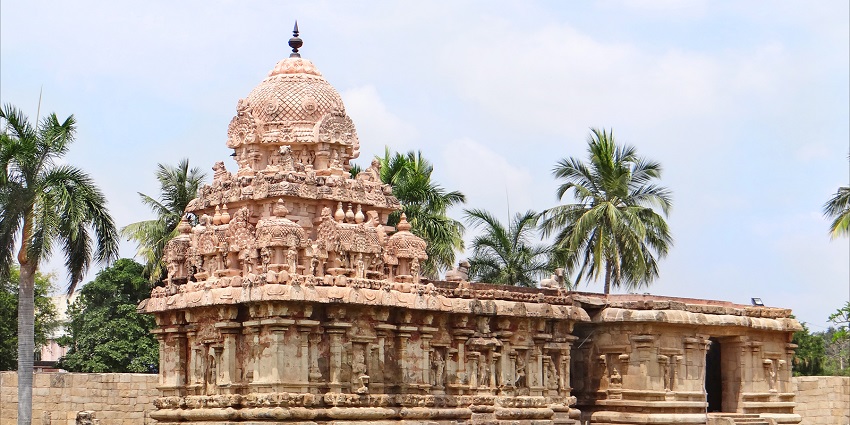 Panoramic image of the beautiful Nambu Nayaki Amman Temple in Tamil Nadu