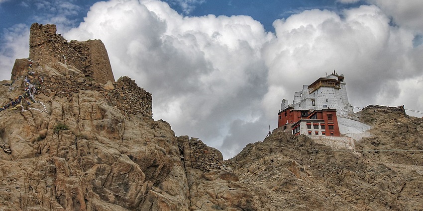 Namgyal Tsemo Monastery is known for its striking architecture and panoramic views.