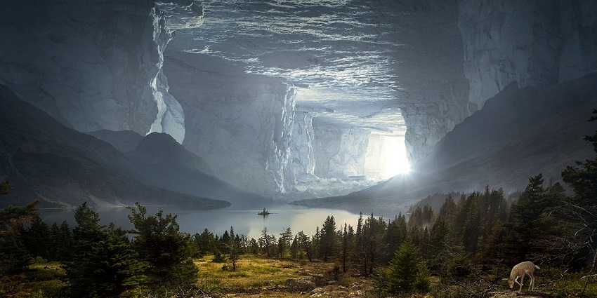 A mystical cave with glowing crystals, colourful stones, one of the popular tourist destinations near Nanded fort.