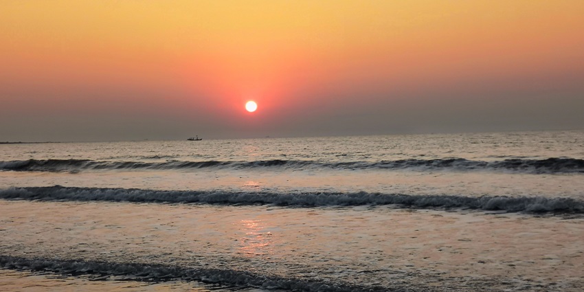 Nandgaon Beach is a serene and secluded spot, offering picturesque sunset views.