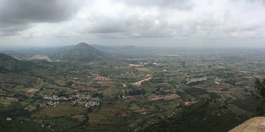 A picture taken from the Nandi Hills, showing scenic views of the surrounding landscape