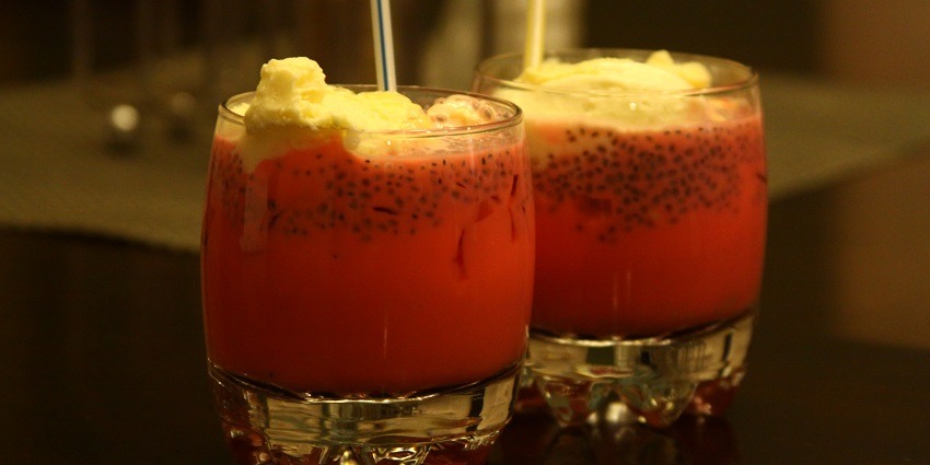 Refreshing summer drink made with nannari syrup and milk.