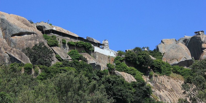 A lower angle view of the Narsimha hill and its surroundings.
