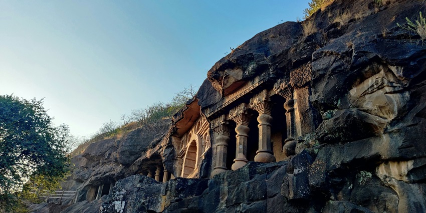 Pandav Leni with scenic hills, depicting one of the must-visit places to visit in Ahmednagar