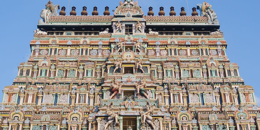 Gopuram artwork in Nataraja temple is regarded as one of the best temples in Tamil Nadu.