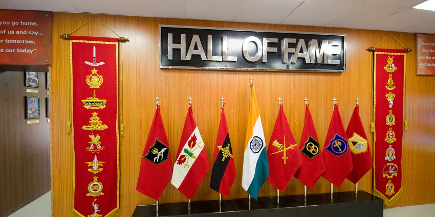 An image of the artefacts collected during wars at the National War Museum, Pune.