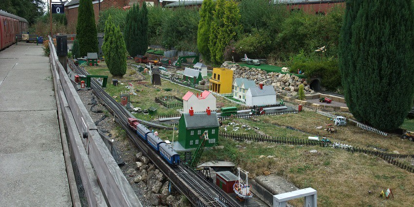 Image of railway garden showcasing the view of tracks and railway - explore NeverEnuf Garden Railway