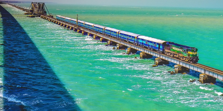 Pamban Bridge is a railway bridge which connects the town of Rameswaram on Pamban Island to mainland India